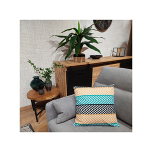 Coussin carré 45 x 45 cm motif zig zag coloré déhoussable - ZIGI