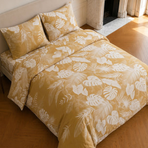 Parure housse de couette 100% coton motif tropical - LEAVES