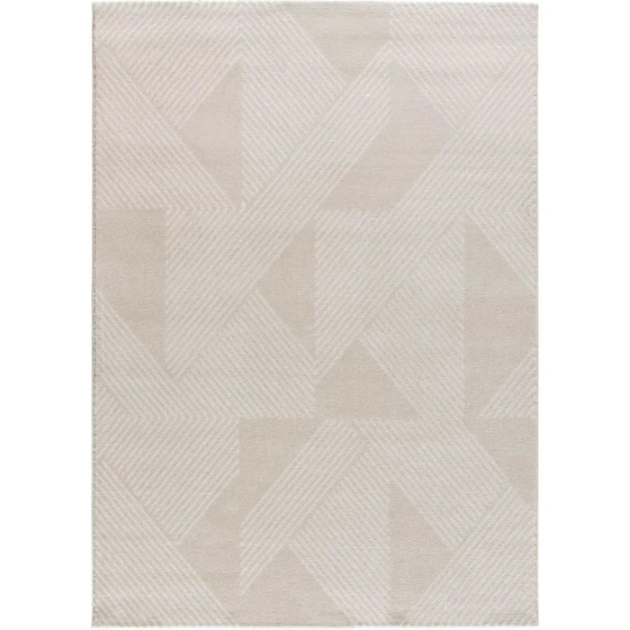HL-GEOMETRIC Alfombra con texturas neutras de pelo corto en color crema, varias medidas disponibles