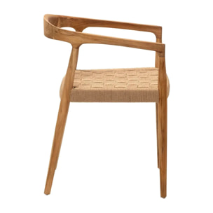 Silla Madera Teka Cuerda 58x55x72 Cm