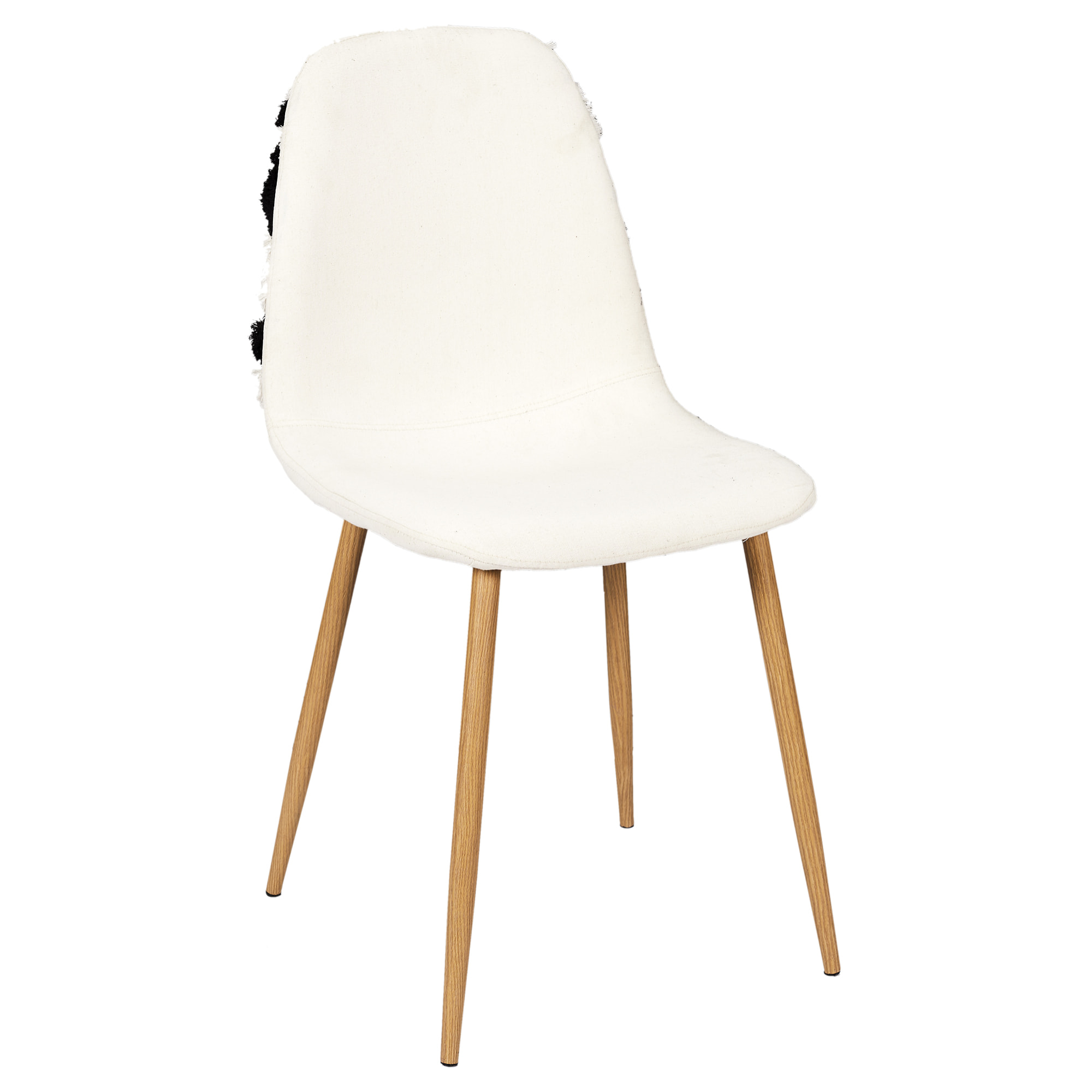 Chaise Lagos Pieds Metal Imitation Bois - Lot De 4
