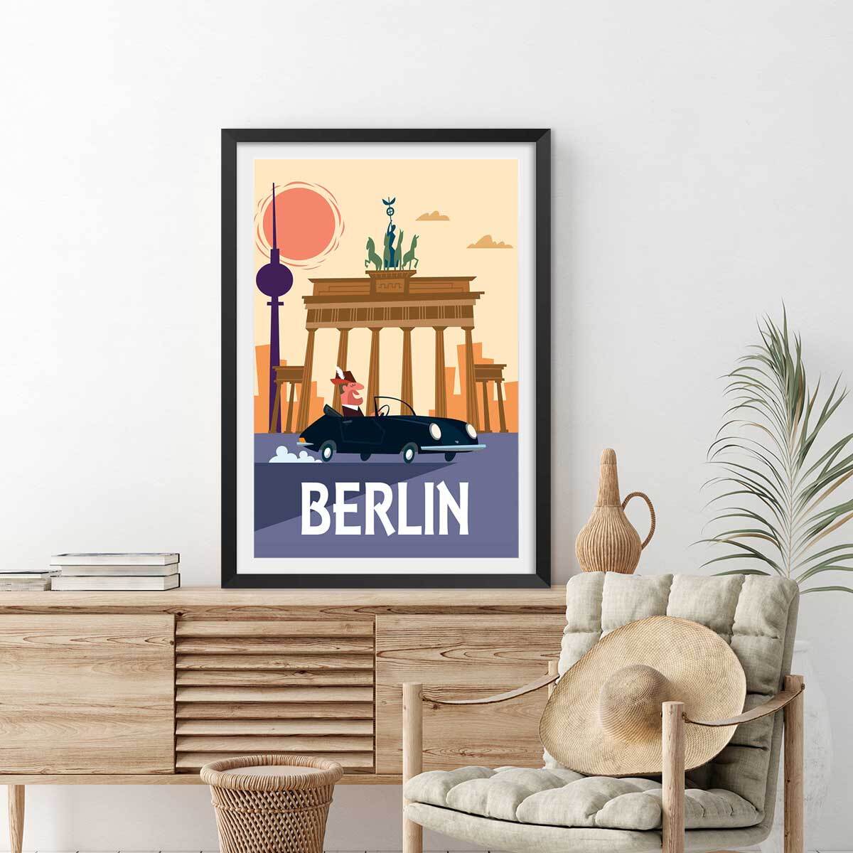 Affiche Un Week End à Berlin Affiche sous cadre noir