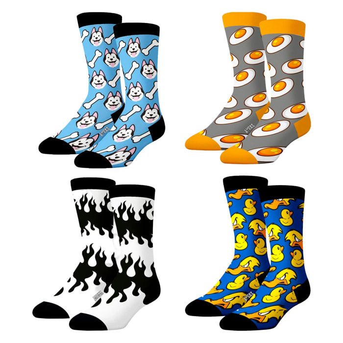 Set de 4 calcetines largos lucky socks diseño variado