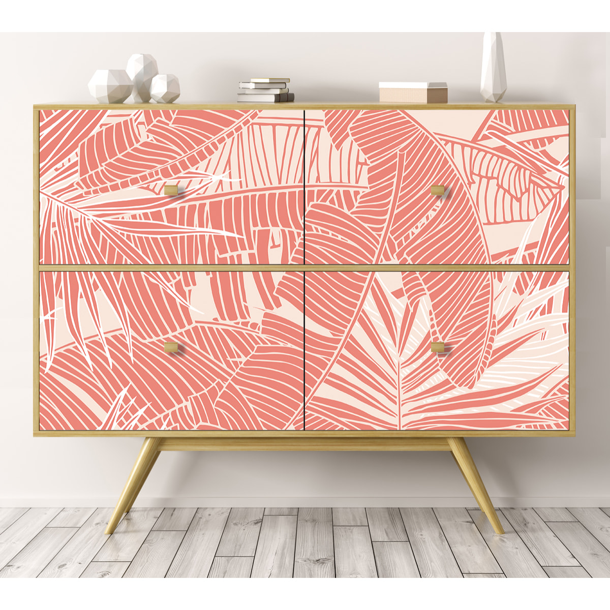 Stickers adhesivos de CERAMIKO - Hojas coral 80x210