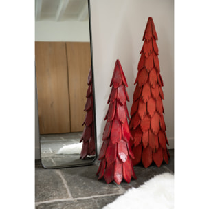 J-Line décoration Sapin de Noël Pièces - bois - rouge medium