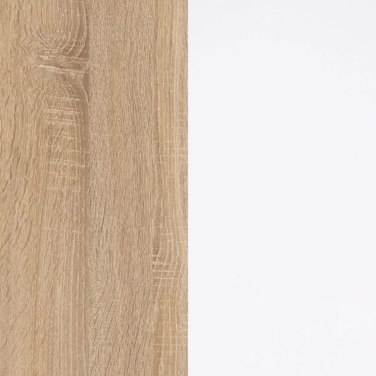 Mesa de comedor Nolix Blanco Artik (Blanco Mate) - Roble Canadian