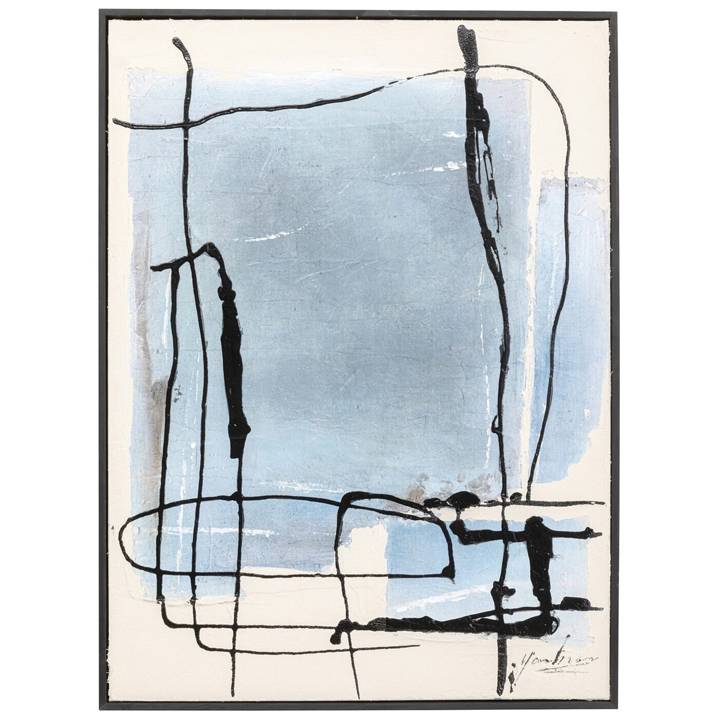 Peinture Frame Dust 75x55cm bleue Kare Design