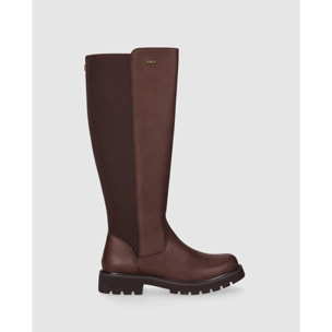 Botas de Piel - Marron - Tacón: Bajo