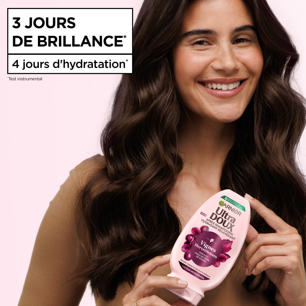 Lot de 12 - Garnier Ultra Doux Vignes Merveilleuses Après-Shampooing Hydratant Régénérant 200ml - Homme & Femme