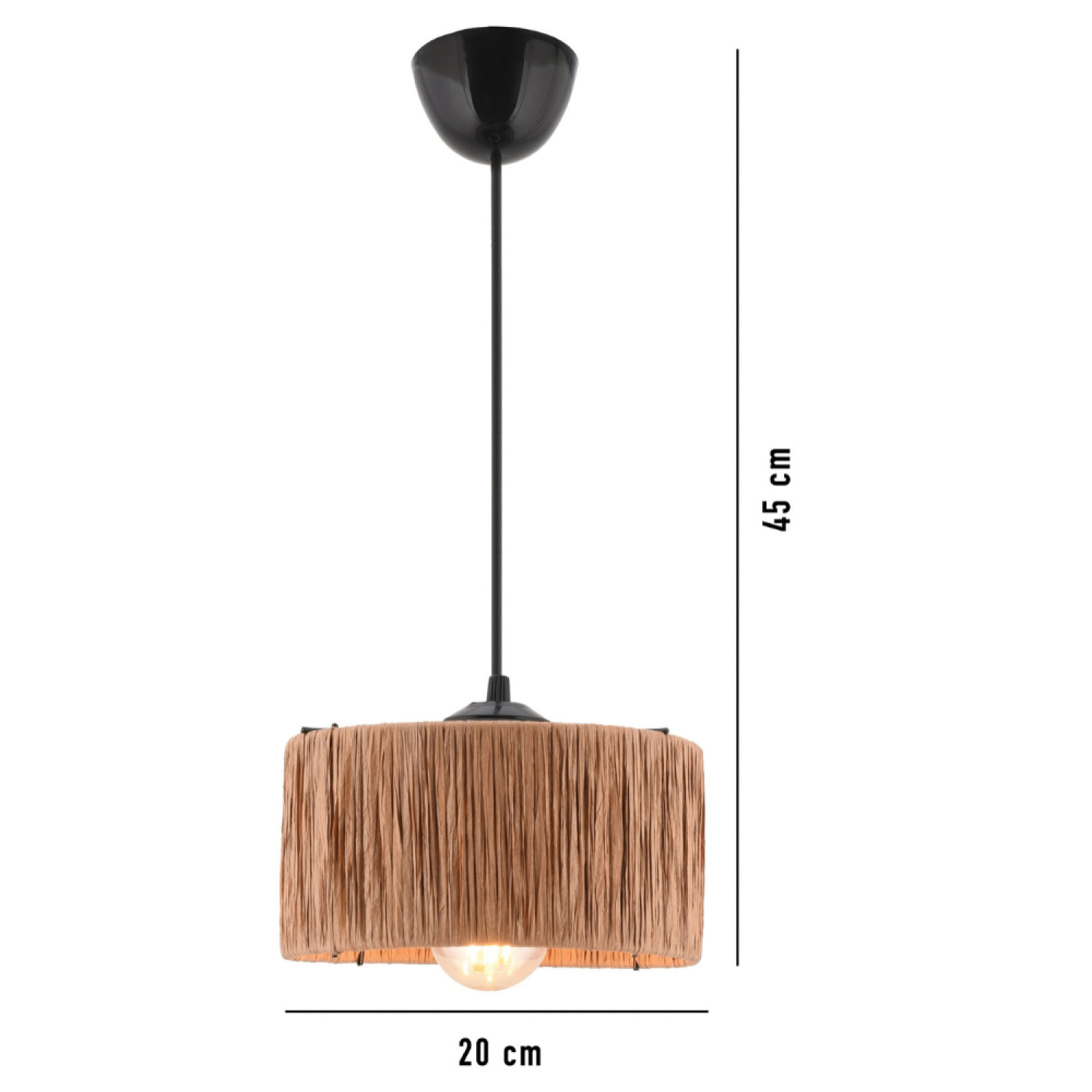 HUGO - Suspension filaire en raphia et métal