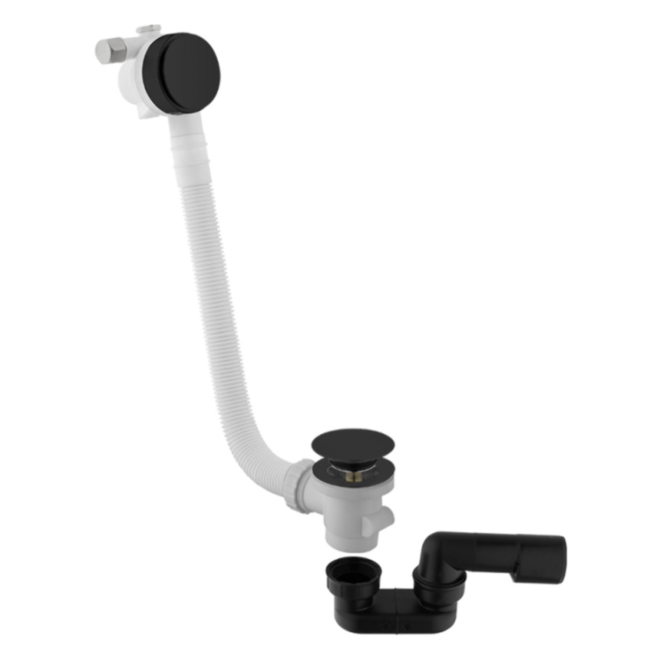 Vidage de baignoire PAINI remplissage par le trop plein 90 cm Noir mat