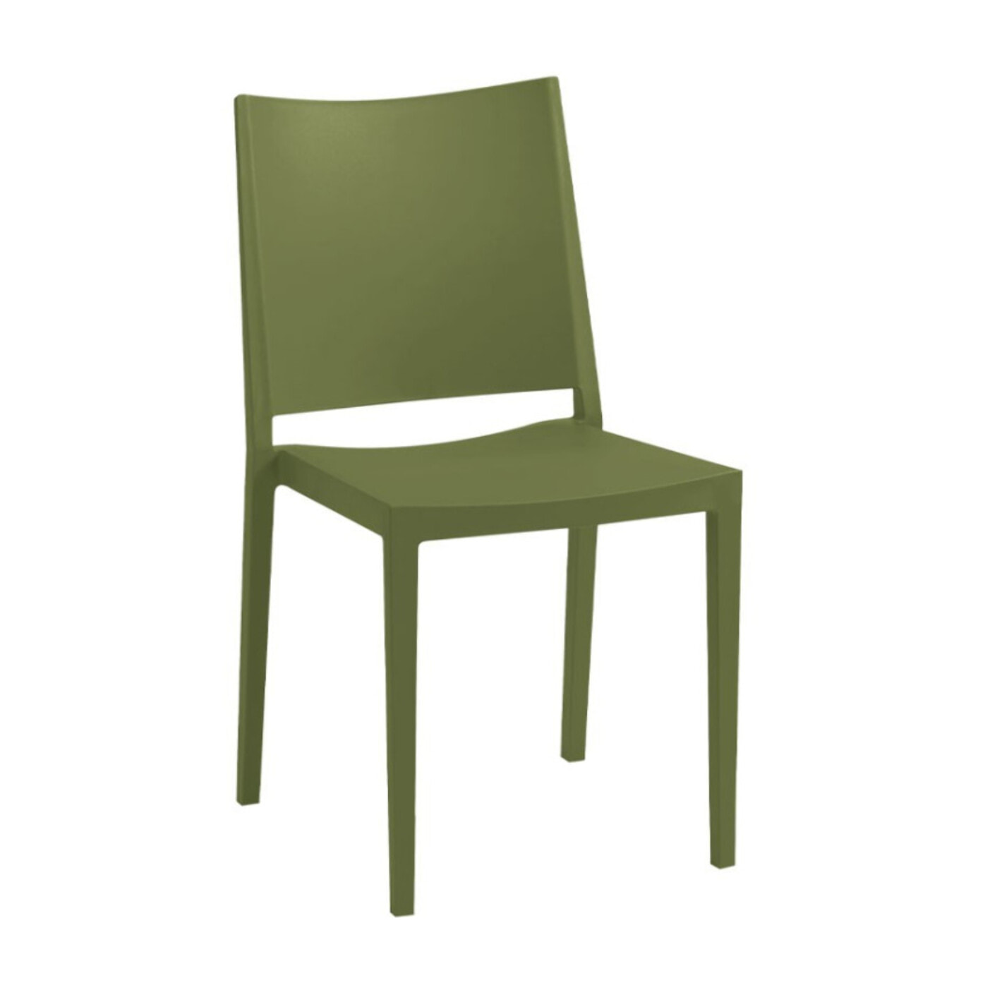 Lot de 2 chaises de jardin en plastique - vert olive - LAGOS