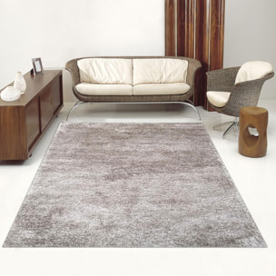Tapis longs poils shaggy fait main motif uni TATI
