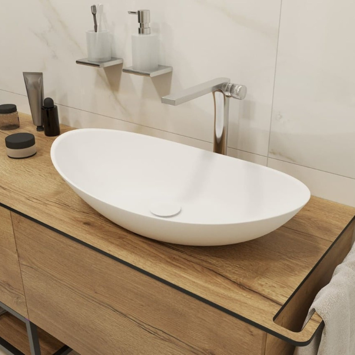 Mélangeur lavabo chromé haut SAT Evolution sans vidage  (SATBSEVO285)