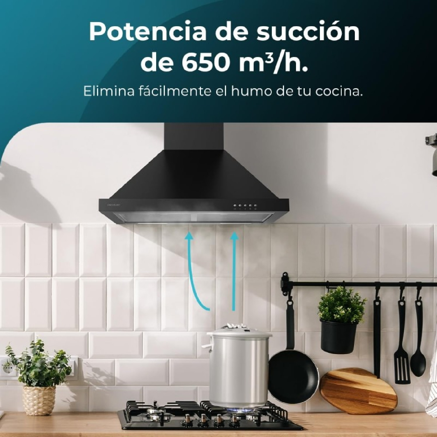 Cecotec Hotte en forme de pyramide Bolero Flux PM 606500 Black A