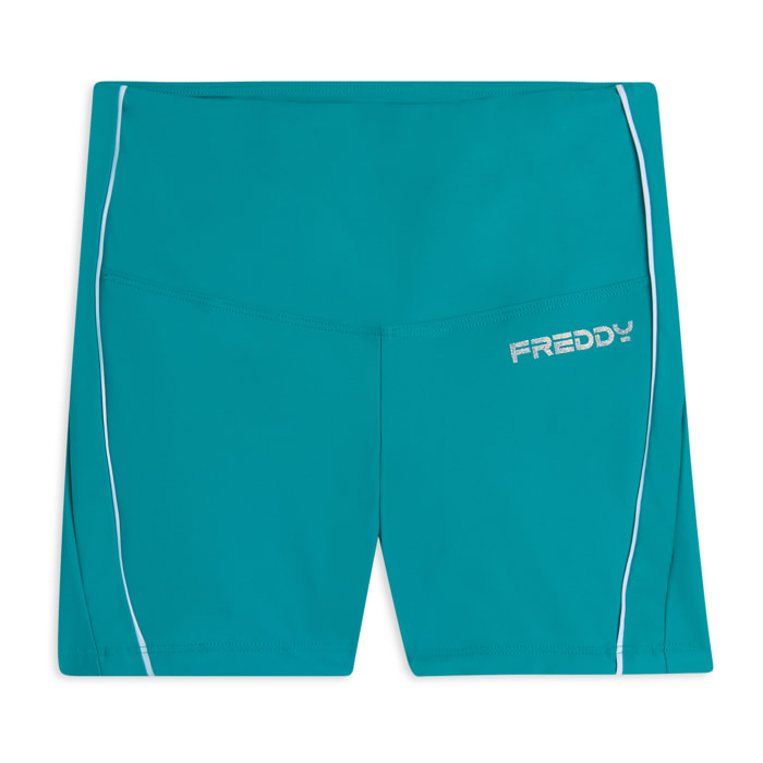 Leggings shorts Vita Alta con bordature a contrasto