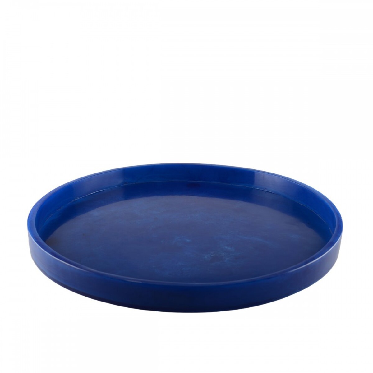 Plateau rond en resine bleu fonce 45cm