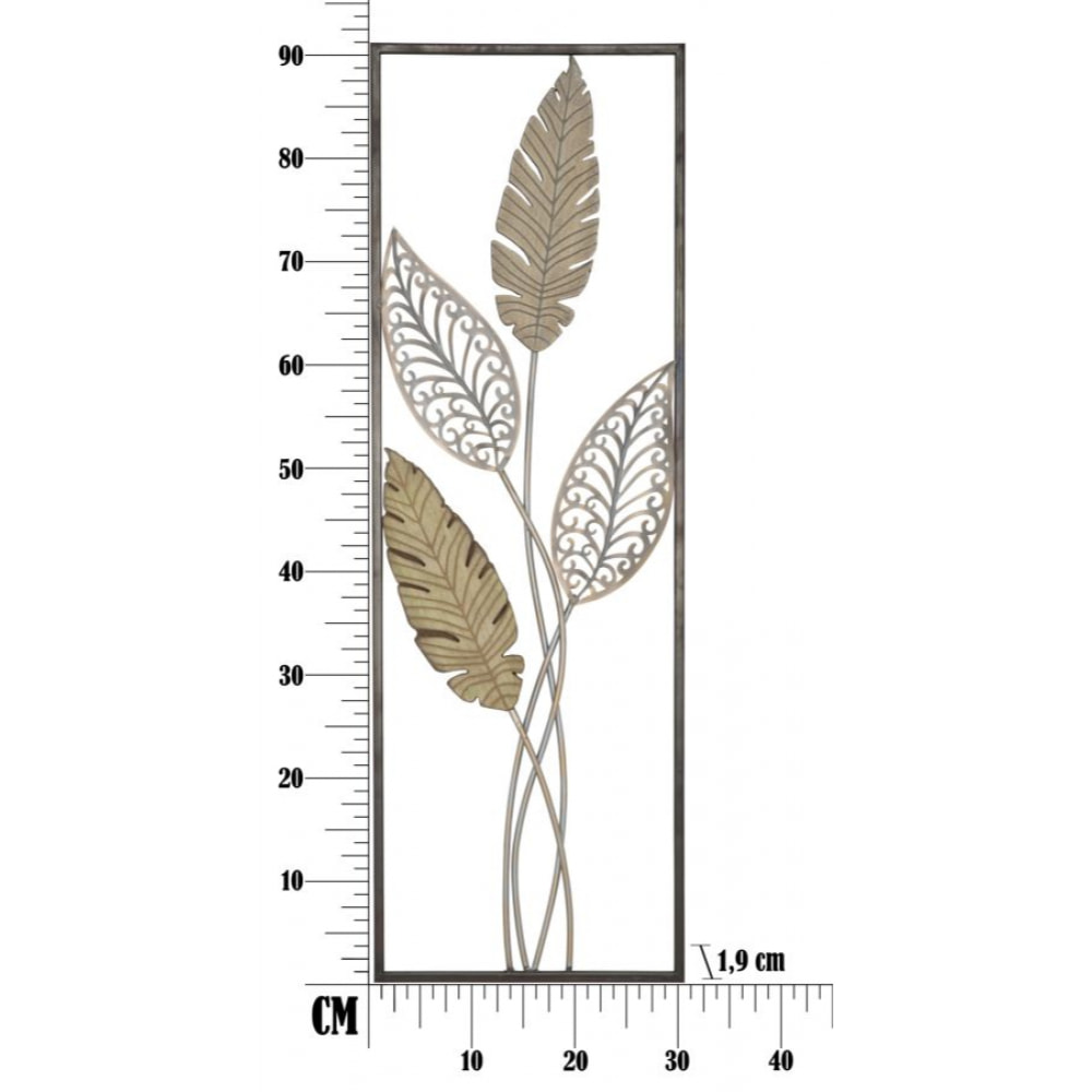 PANNELLO IN FERRO E LEGNO FOGLIE -A- CM 30,5X1,90X91