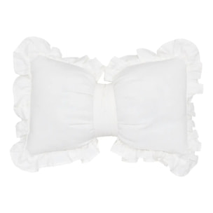 Coussin Fleur de rose 50x30cm blanc
