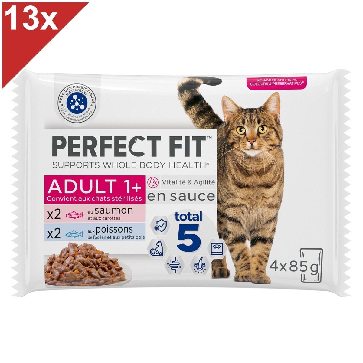 PERFECT FIT Sachets fraîcheur sauce poissons chat adulte stérilisé