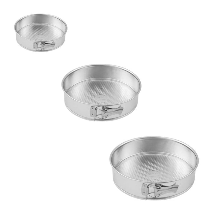 Set de 3 moules à manqué à charnière 18,5 cm + 26 cm + 28 cm Zenker Silver