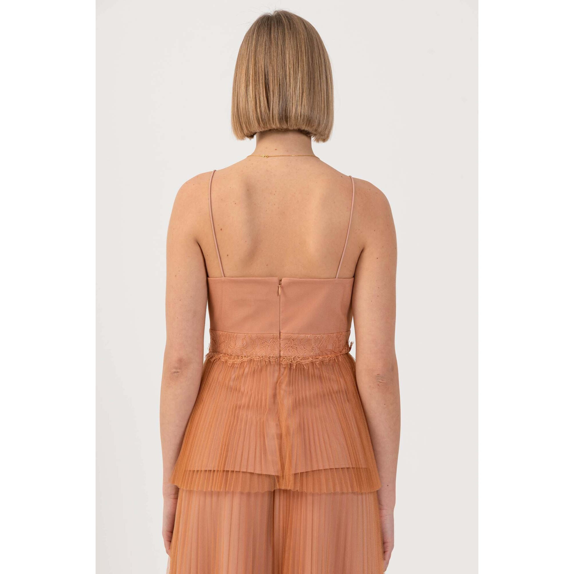 Kocca - Top elegante con tulle plissé Donna