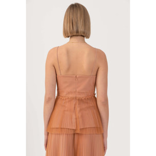 Kocca - Top elegante con tulle plissé Donna