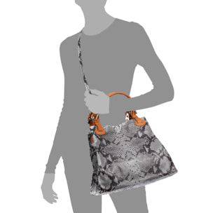 Emanuela Borsa tote Donna. Pelle autentica Camoscio Python Dollaro.