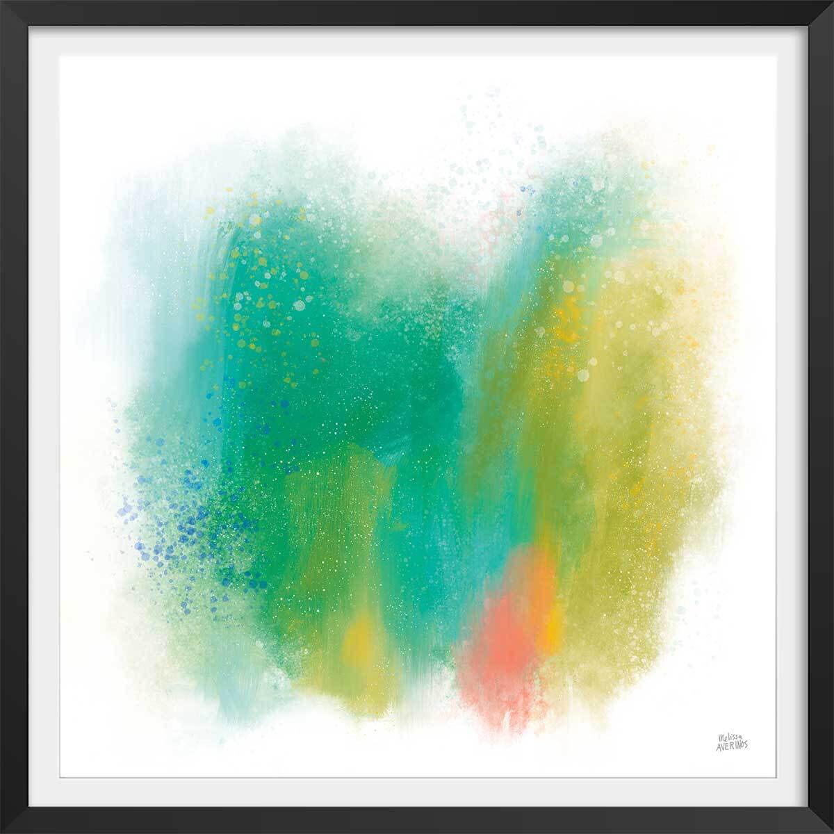 Poster happy green Affiche + cadre en bois - Noir