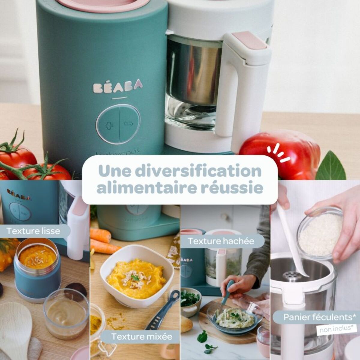 Mixeur Cuiseur Bébé BEABA Babycook neo eucalyptus