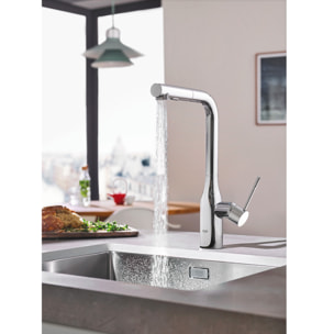 Mitigeur évier Essence avec douchette extractible, Taille L, chromé