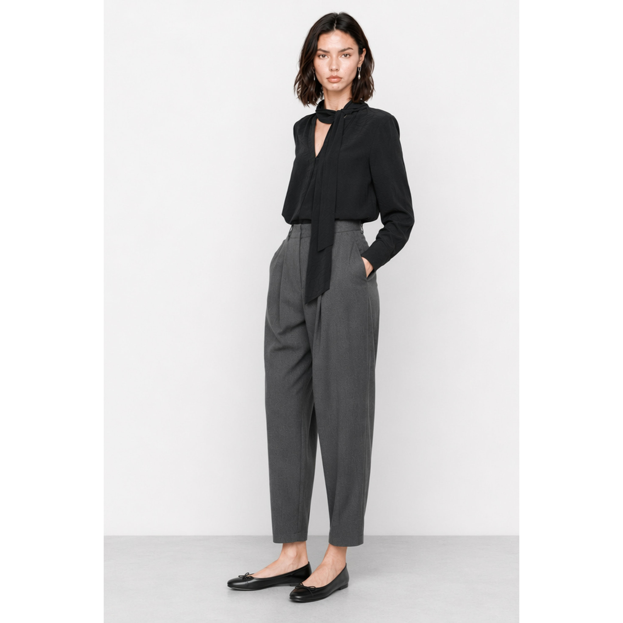 Kocca - Pantaloni sartoriali da donna a vita alta con pieghe Donna