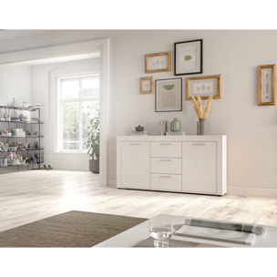 Stafford - buffet bas - blanc - 3 tiroirs et 2 portes - 125 cm - Blanc