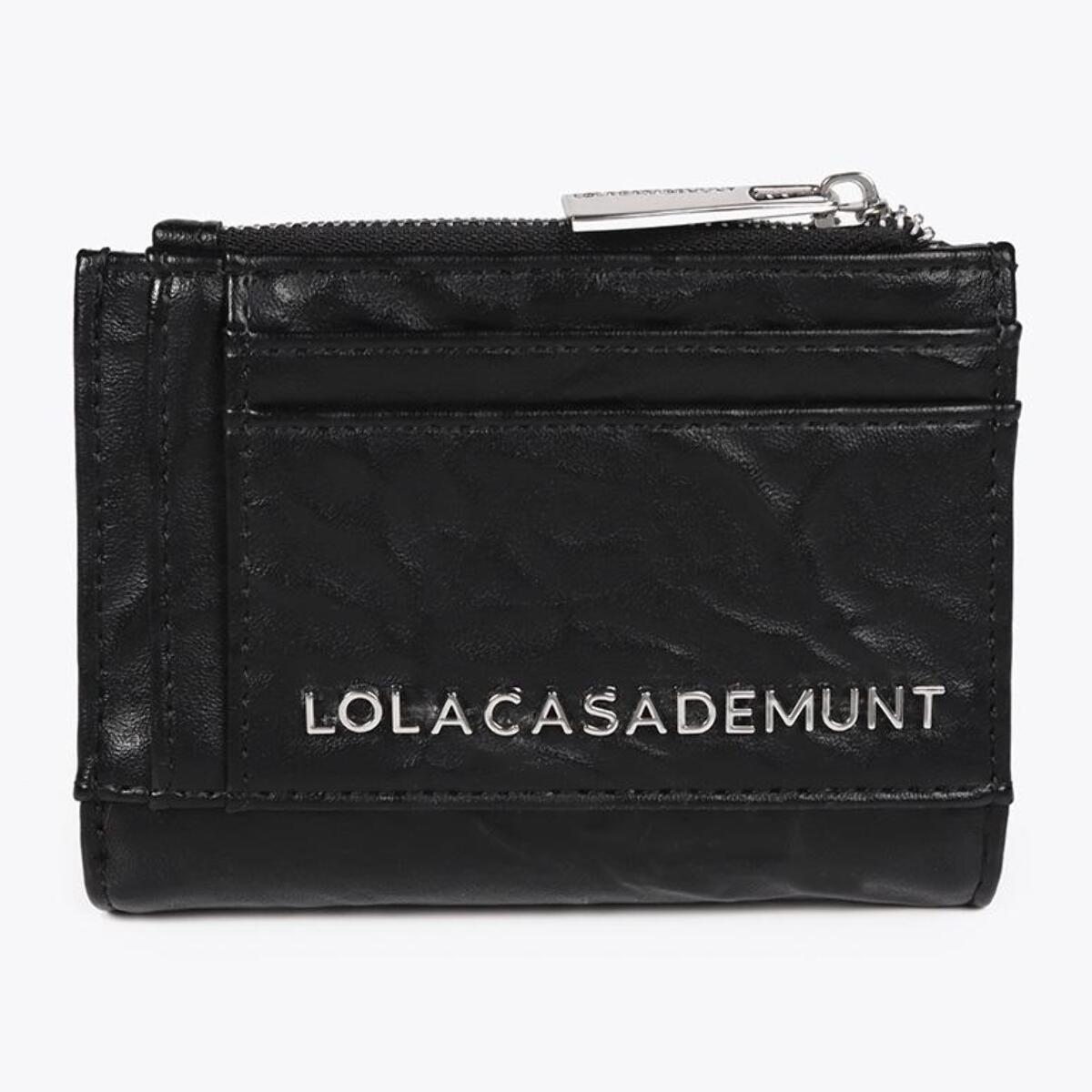 Portafoglio effetto pelle rugosa con borchie