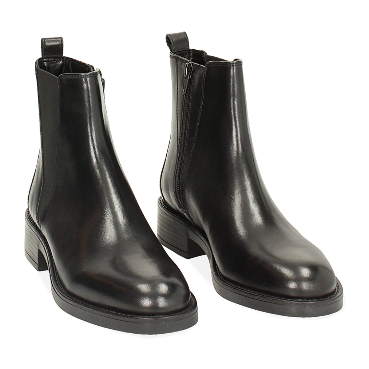 Botines chelsea negros de cuero