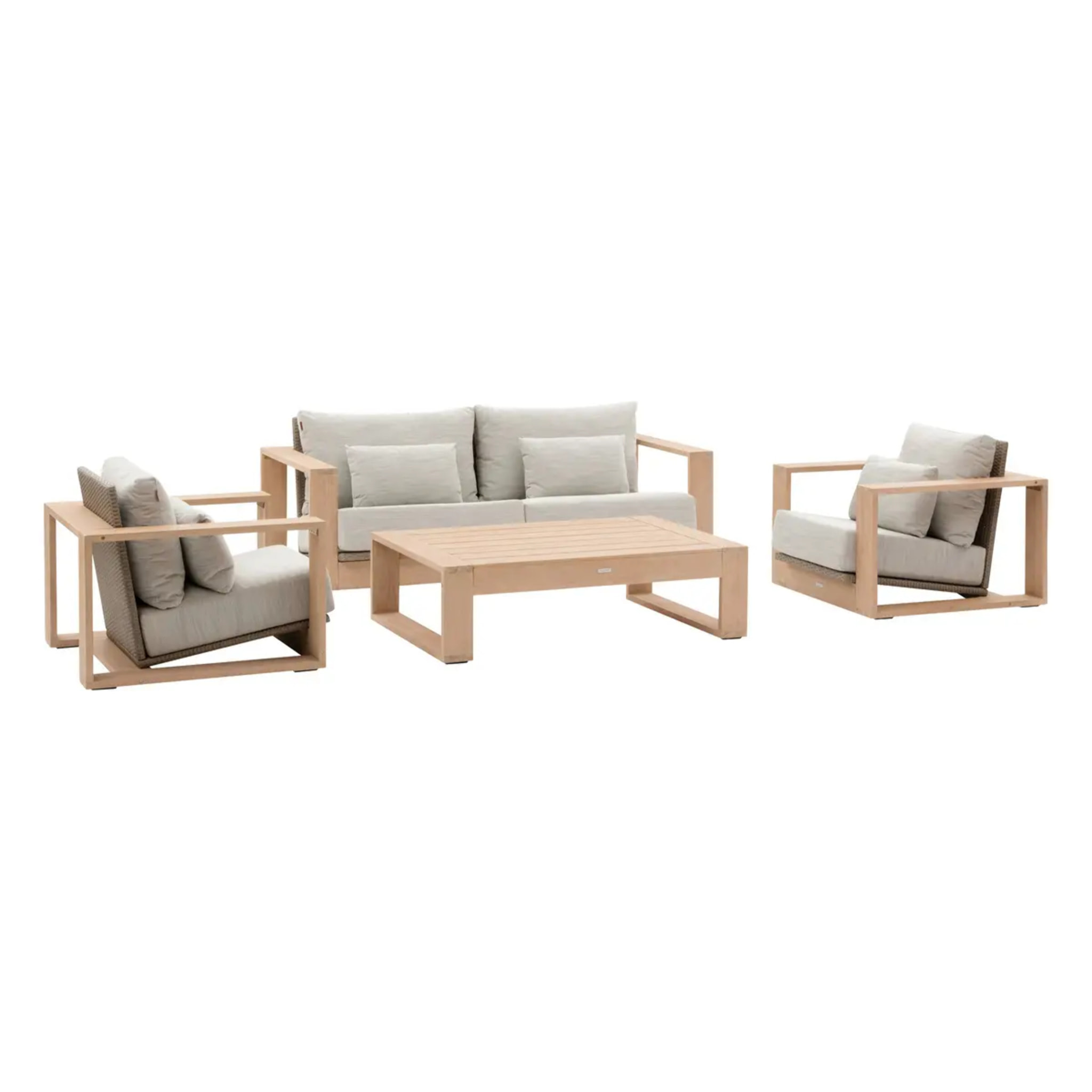 Table basse de jardin rectangulaire "Loevo" 140 x 95 x 41cm en eucalyptus