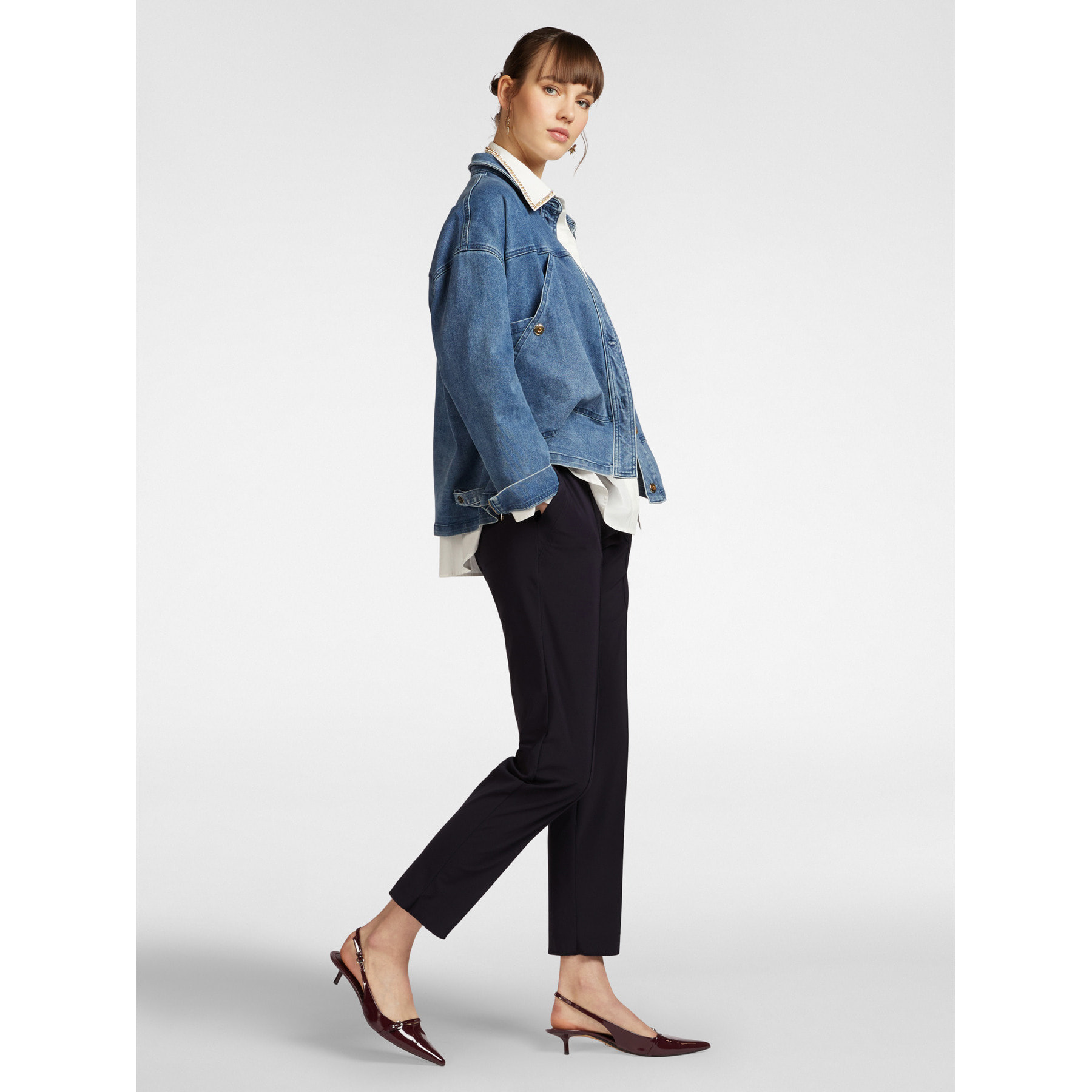 Elena Mirò - Pantaloni pull on gamba dritta - Blu