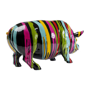 Déco cochon noir coulées de peinture Kare Design