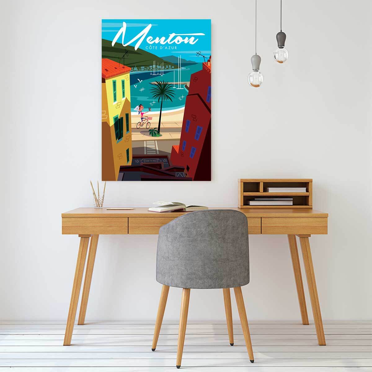 Tableau cote d'azur menton  Toile imprimée