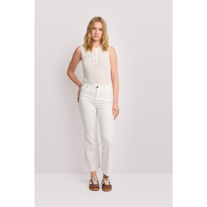 Kocca - Pantaloni cropped in cotone Donna, Tinta unita