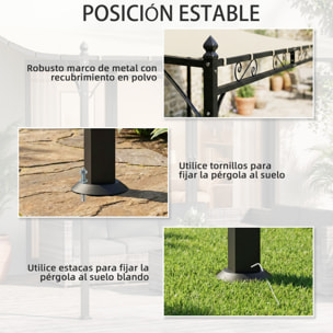 Pérgola de Pared de Jardín 2,5x3,5 m, Cenador de Jardín con Techo Inclinado, Orificios de Drenaje y Estructura Metálica Resistente, UPF30, Gazebo para Patio, Terraza, Balcón, Blanco Crema
