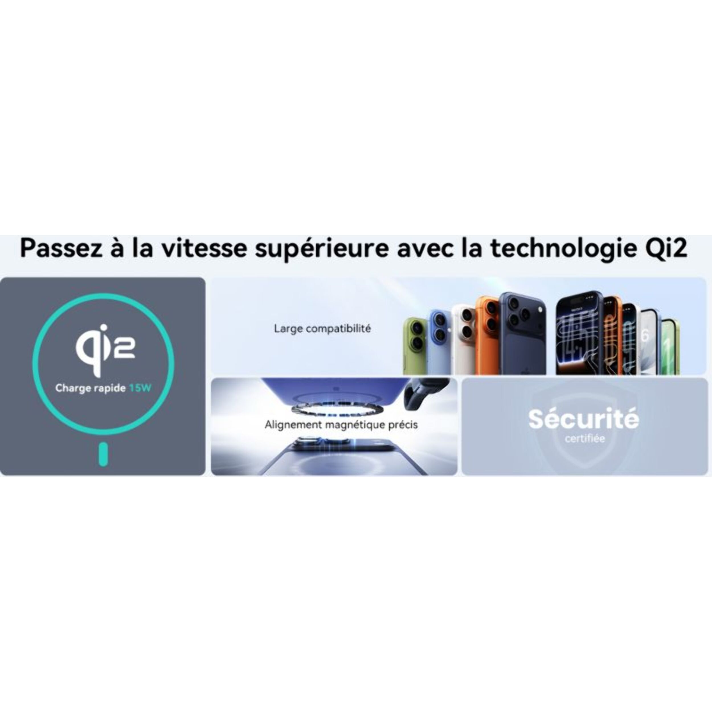 Batterie nomade INIU 5000 mAh magnet Qi2 MagPro slim bleu