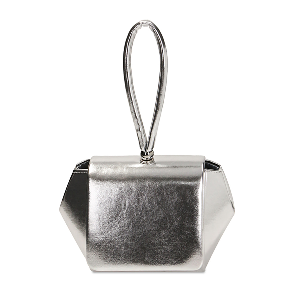 Mini sac argenté laminé