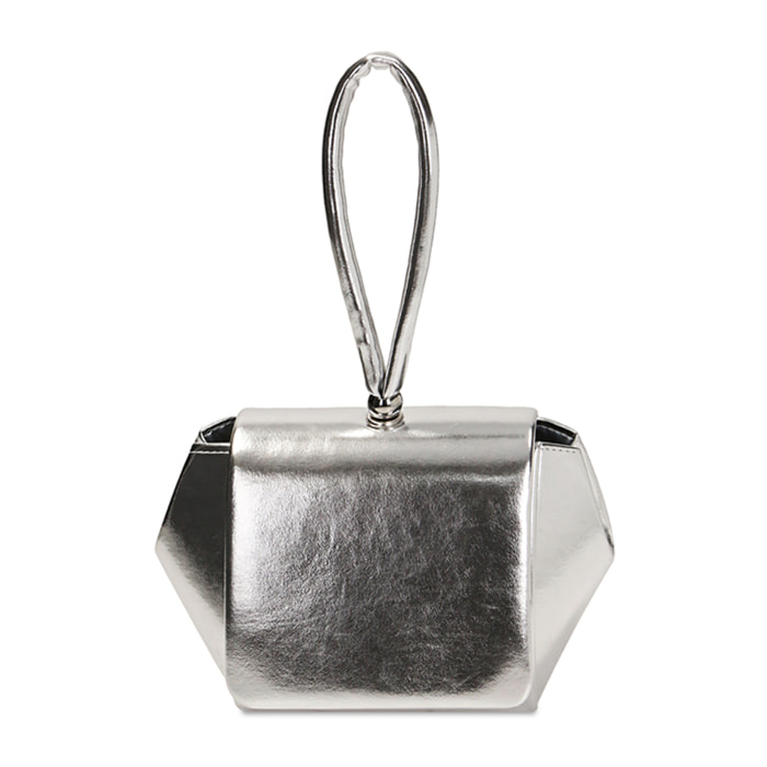 Mini sac argenté laminé