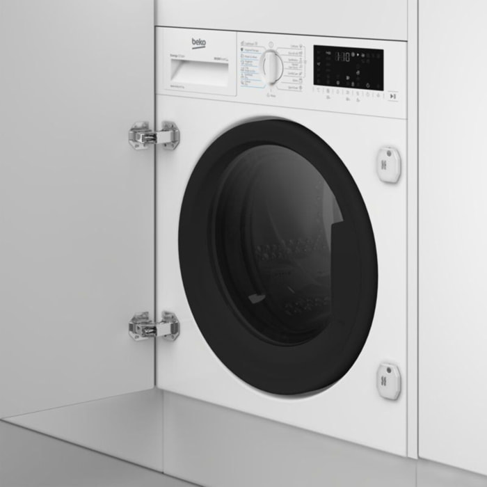 Lave linge séchant hublot encastrable BEKO B5DBT68547W - 8/5 kg - 1400 tr/min - Classe D - Moteur induction