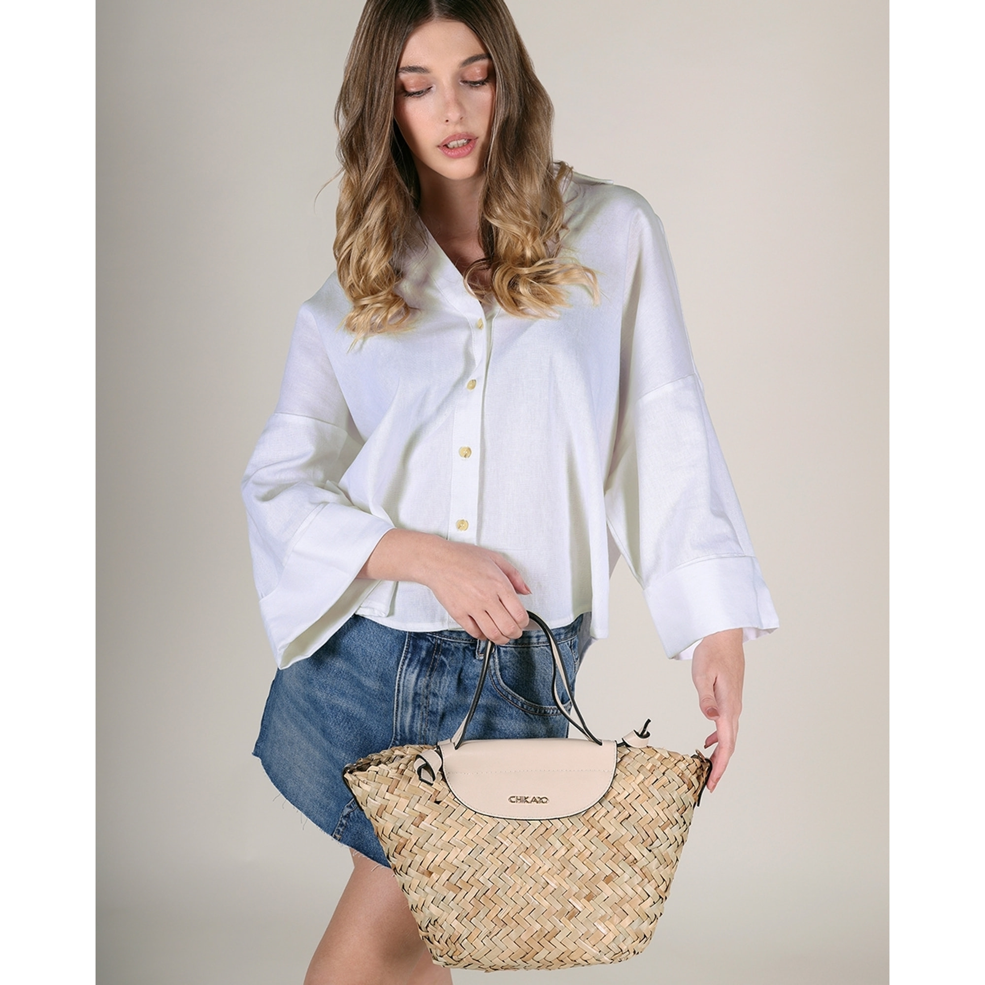 Bolso - Beig - Medida: 35 cm x 22 cm x 8 cm