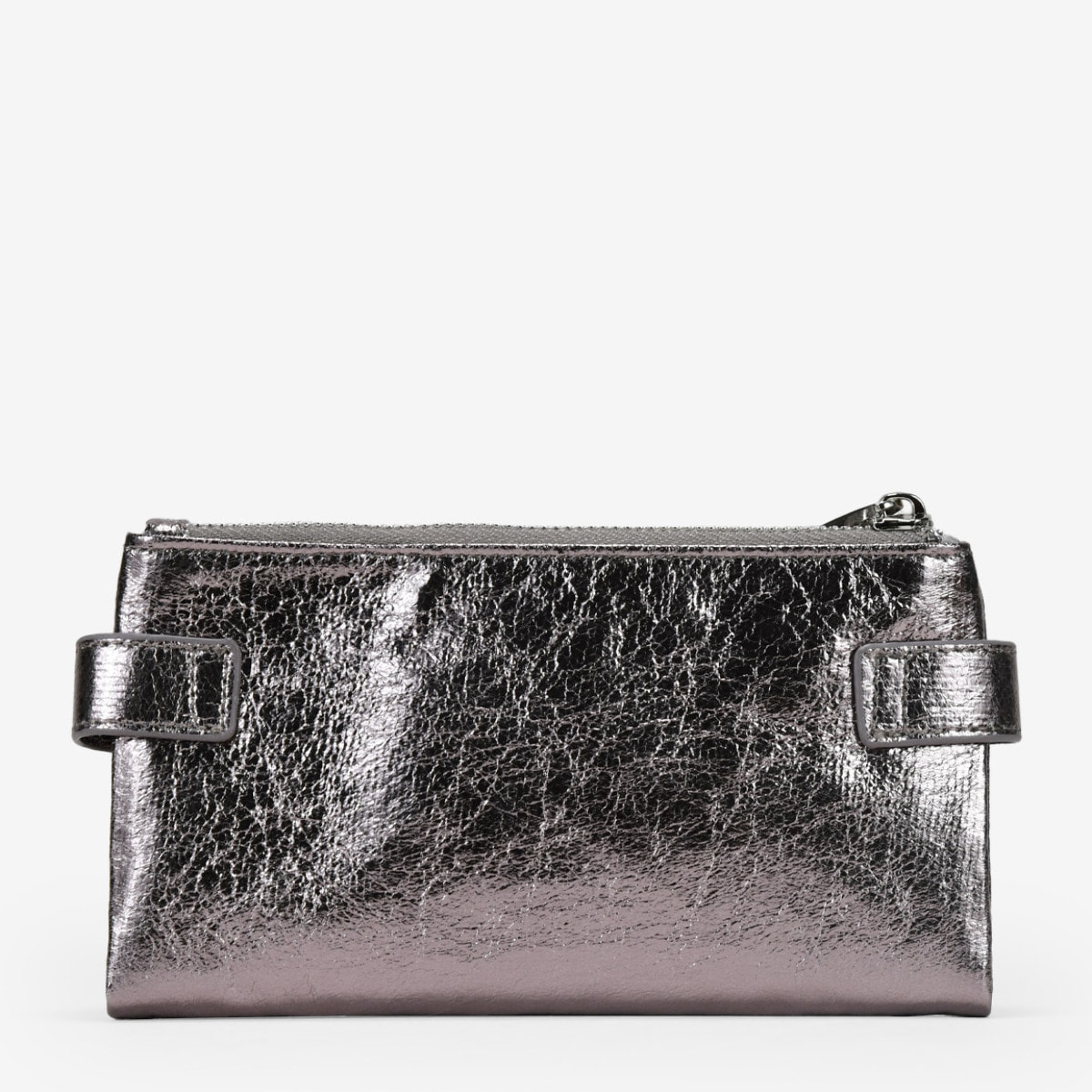 Billetero grande plomo con doble cremallera