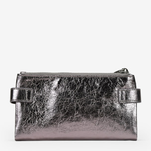 Billetero grande plomo con doble cremallera