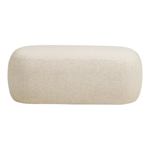 Blossomville - Panca in bouclé sabbia con gambe in pino 100x50x38 cm