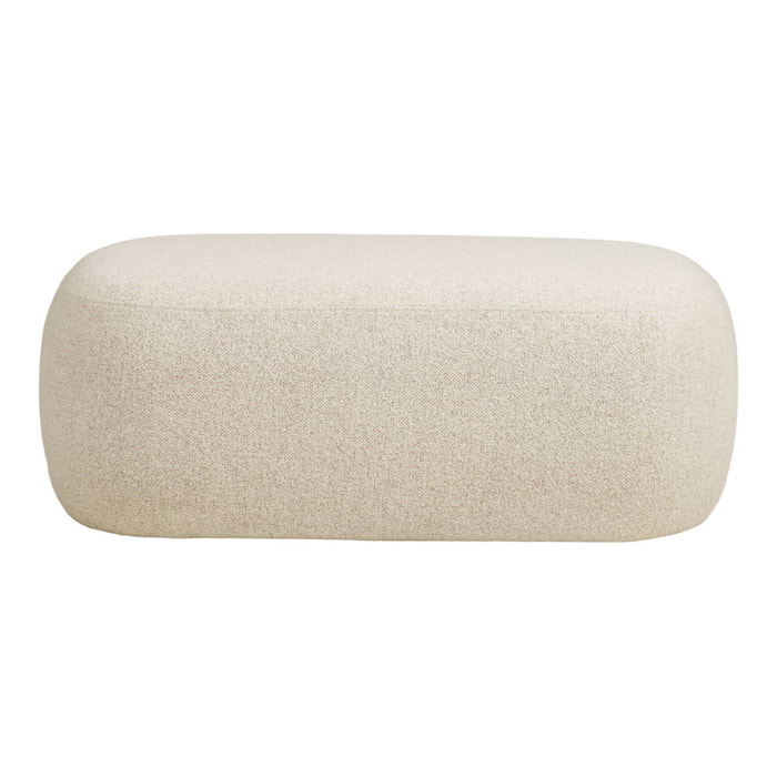 Blossomville - Panca in bouclé sabbia con gambe in pino 100x50x38 cm